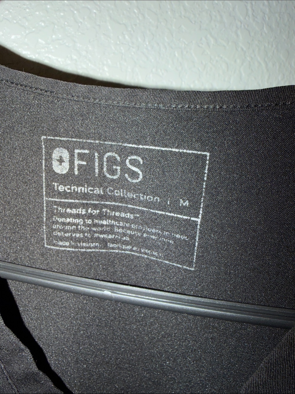 Figs Black V-Neck Top